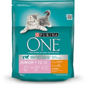   ONE Száraz Macska Junior Csirke+Teljes Kiőrlésű Gabonák 800g