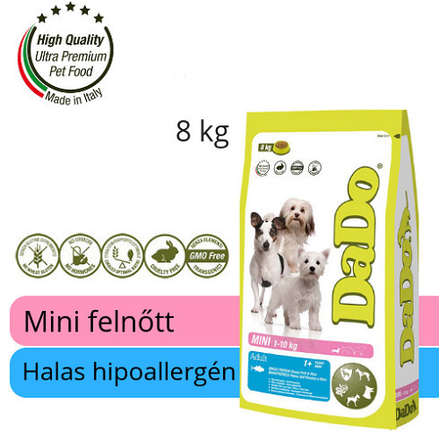 DaDo hipoallergén felnőtt halas kutyatáp mini kutyáknak 8kg