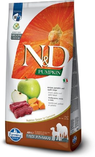 N&D Pumpkin Dog szarvas sütőtök alma adult medium maxi 12kg 
