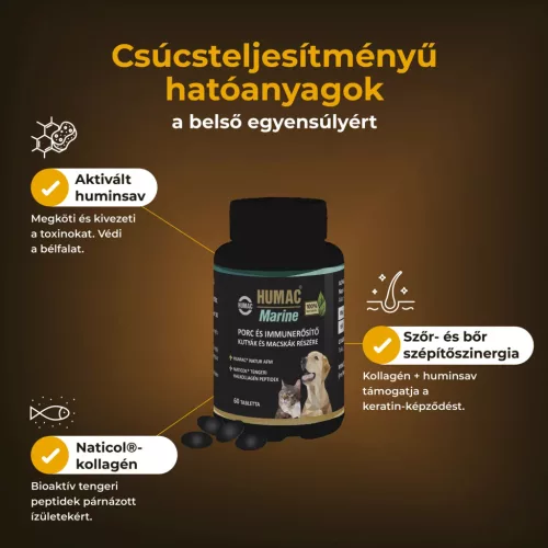 HUMAC® MARINE ízület‑ és bőrrevitalizáló tabletta – 100 % természetes erő 30db