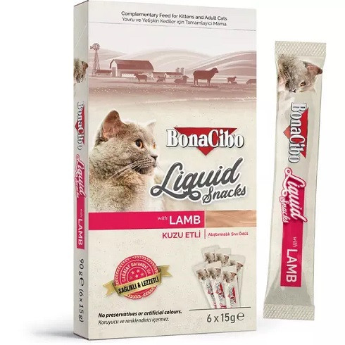 Bonacibo Snacks For Cats Liquid Snacks - Lamb 90G