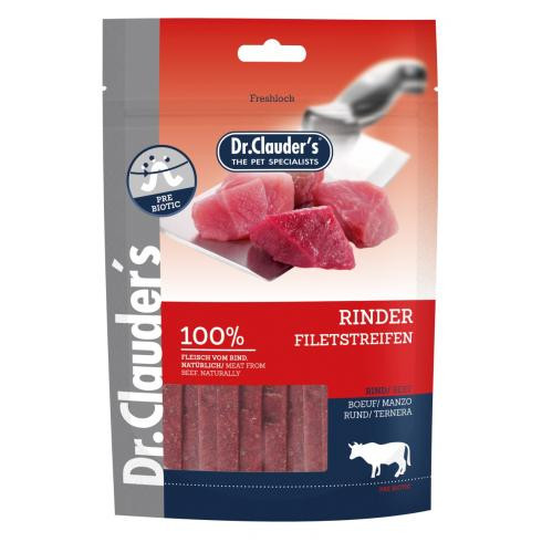 Dr.Clauders Dog Jutalomfalat Premium Marhafilé Csíkok 80g