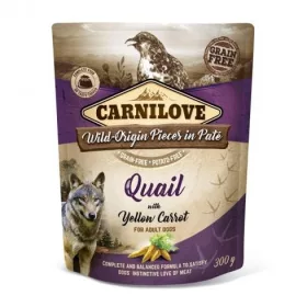  Carnilove Dog tasakos Paté Quail with Yellow Carrot - Fürj sárgarépával 300g
