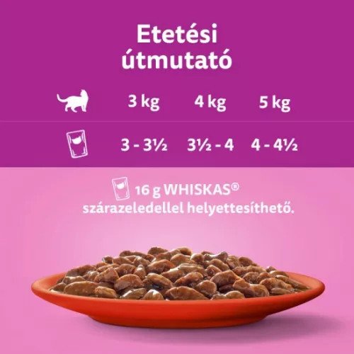 WHISKAS Klasszikus Válogatás alutasakos nedves macskaeledel mártásban 80×85 g
