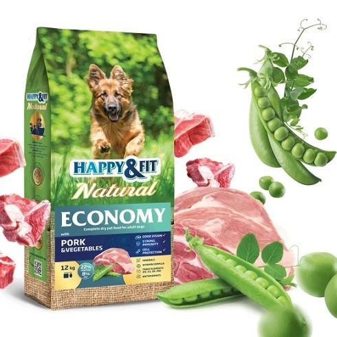Happy Fit Natural Economy Adult with Pork and Vegetables 12kg