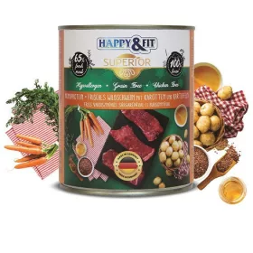   Happy&Fit Superior Dog Konzerv Friss Vaddisznóhús S.répával burgonyával 800g